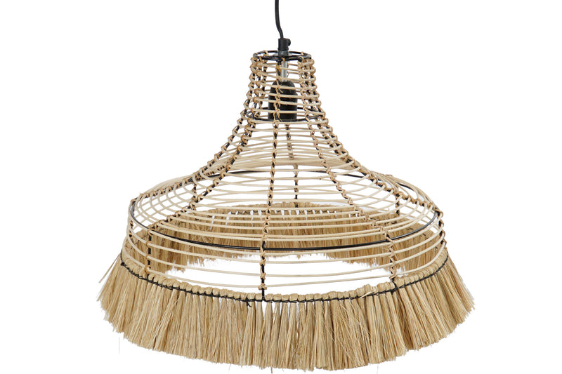 Lámpara de techo de metal y jute
